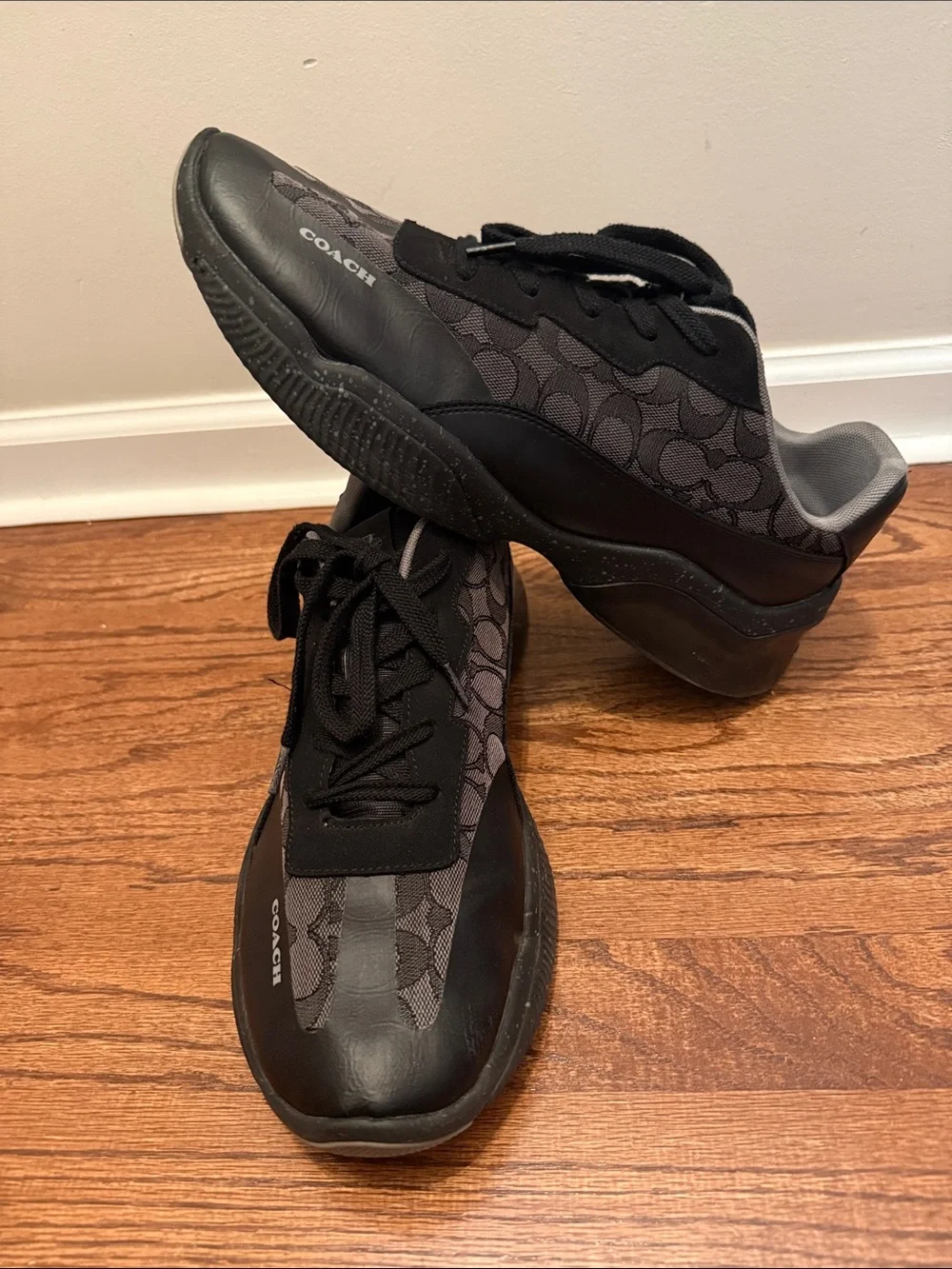Coach Men's Citysole Runner Black Signature Jacquard Sneakers C8812 Size 13D